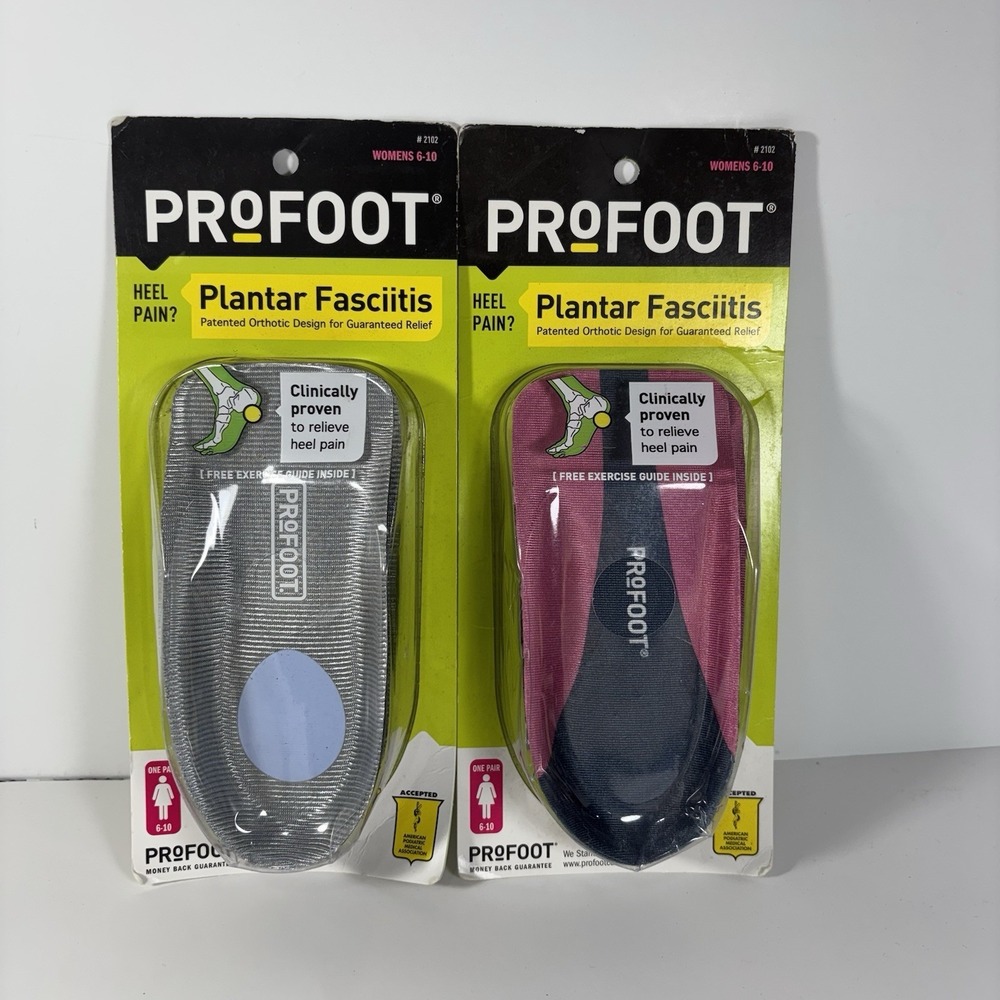 Profoot Plantar Fasciitis To Relieve Heel Pain Women Size 6-10 Bundle Of 2